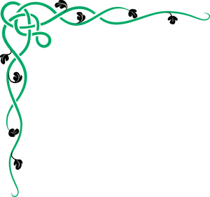 Celtic Inspired Green Vine Border Clipart PNG Image