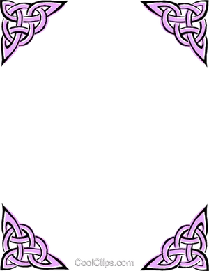 Celtic Knot Corner Borders Design PNG Image