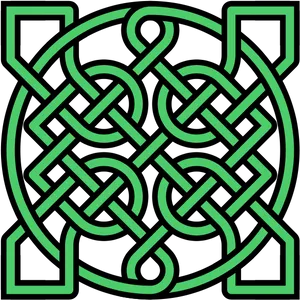 Celtic Knot Design Green PNG Image