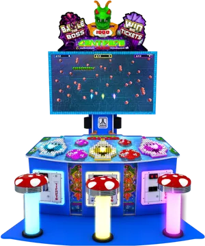 Centipede Arcade Cabinet Gameplay PNG Image