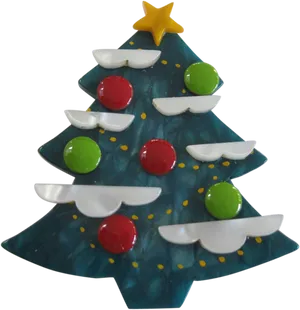 Ceramic Christmas Tree Decoration PNG Image