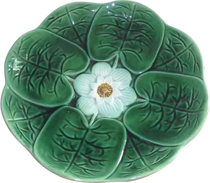 Ceramic Lily Pad Plate PNG Image