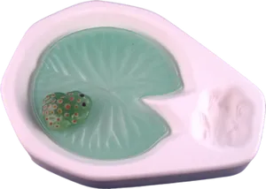 Ceramic Lily Pad Soap Dish PNG Image