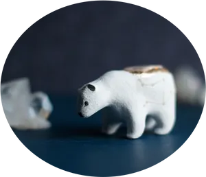 Ceramic Polar Bear Figurine PNG Image