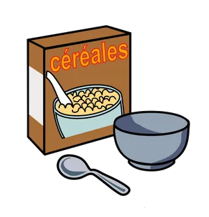 Cereal Box Bowl Spoon Clipart PNG Image