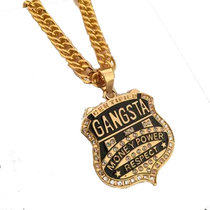 Certified Gangsta Gold Necklace PNG Image