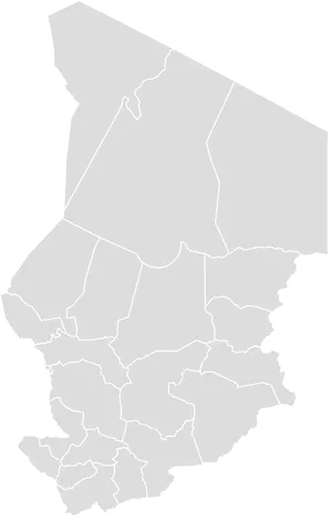 Chad Administrative Map Outline PNG Image