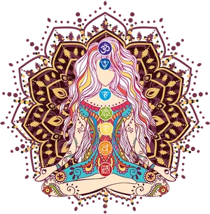 Chakra Meditation Artwork PNG Image