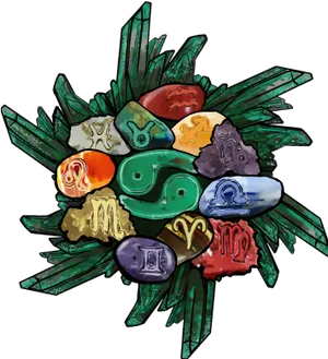 Chakra Stonesand Crystals PNG Image