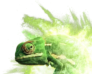 Chameleon Digital Artwork PNG Image