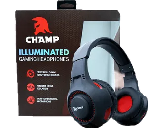 Champ Illuminated Gaming Headphones PNG Image