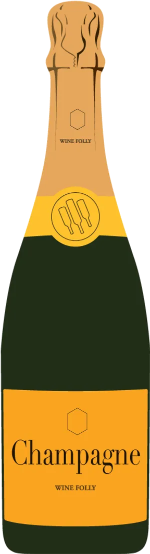 Champagne Bottle Illustration PNG Image