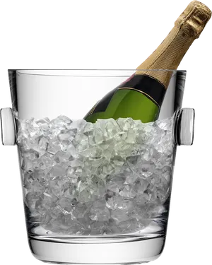 Champagne Bottlein Ice Bucket PNG Image