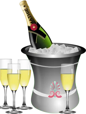Champagne Celebration Setup PNG
