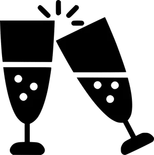 Champagne_ Toast_ Celebration_ Outline PNG Image