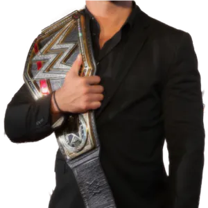 Champion Wrestlerwith Belt PNG Image