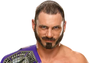 Champion Wrestlerwith Title Belt PNG Image