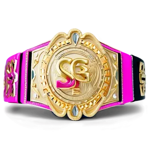 Championship Belt Golden Design PNG Image