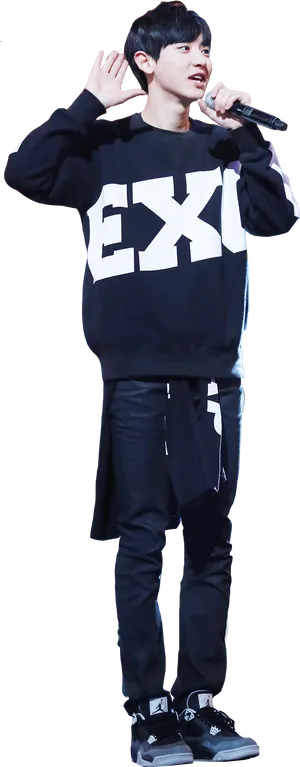 Chanyeol E X O Performance Pose PNG Image