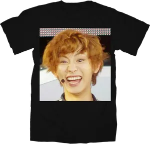 Chanyeol Laughing Printed Tshirt PNG Image