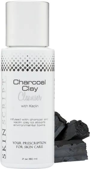 Charcoal Clay Cleanser Skin Care Product PNG Image