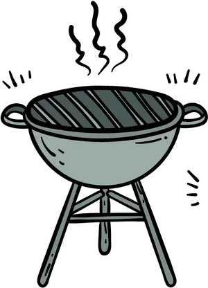 Charcoal Grill Cartoon Illustration PNG Image