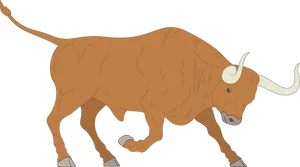 Charging Bull Illustration PNG Image