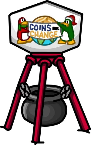 Charity Donation Penguins Cauldron PNG Image