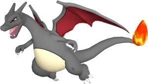 Charizard Fire Tail Flame PNG Image