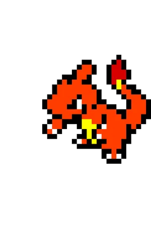 Charizard Pixel Art PNG Image