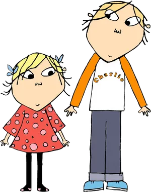 Charlieand Lola Cartoon Characters PNG Image