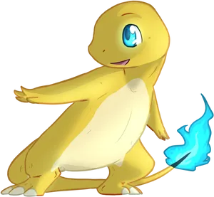 Charmander_ Fire_ Tail_ Illustration.png PNG Image