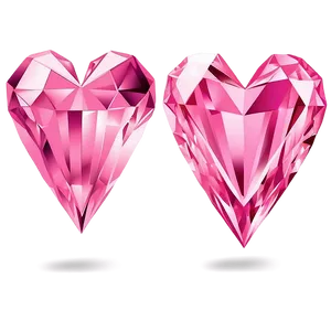 Charming Pink Heart Diamond Vector Png 06282024 PNG Image