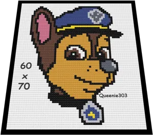 Chase Paw Patrol Pixel Art PNG Image