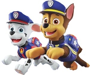 Chaseand Marshall Paw Patrol Characters PNG Image