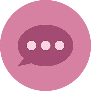 Chat Balloon Icon Pink Background PNG Image