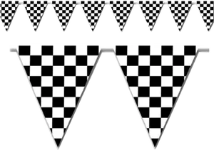 Checkered Flag Banner Png Clipart Library Library - Checkered Pennants Banner PNG Image