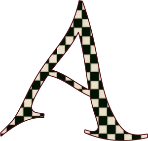 Checkered Letter A Graphic PNG Image