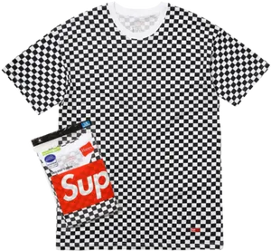 Checkered Shirtwith Red Label PNG Image