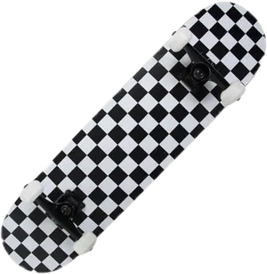 Checkered Skateboard Deck Design PNG Image