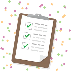 Checklist Completion Celebration PNG Image