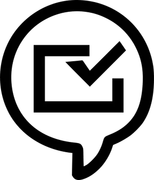 Checkmark Bubble Icon Outline PNG Image