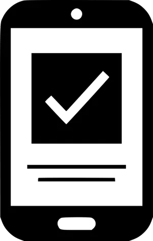 Checkmark_on_ Smartphone_ Screen_ Outline PNG Image