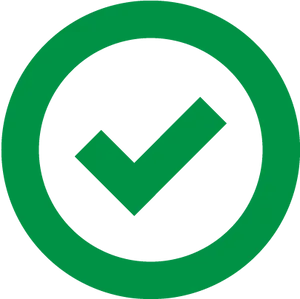 Checkmark Symbol Green Background PNG Image