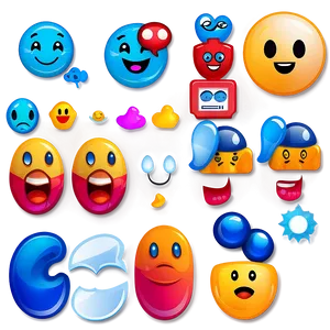 Cheerful Blue Emoji Icons Png 19 PNG Image