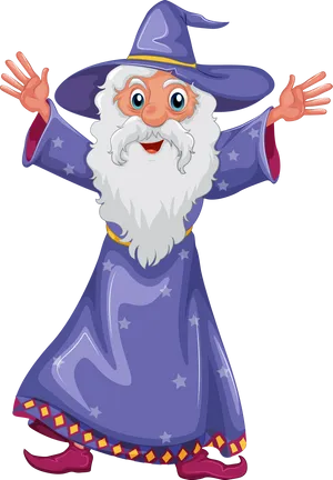 Cheerful Cartoon Wizard.png PNG Image