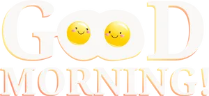 Cheerful Good Morning Text PNG Image