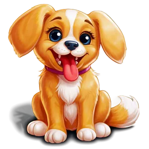 Cheerful Kawaii Puppy Png Nqj91 PNG Image