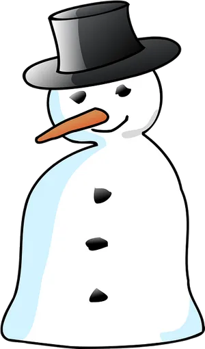 Cheerful Snowman Clipart PNG Image