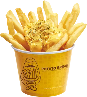 Cheese Covered Friesin Cup PNG Image